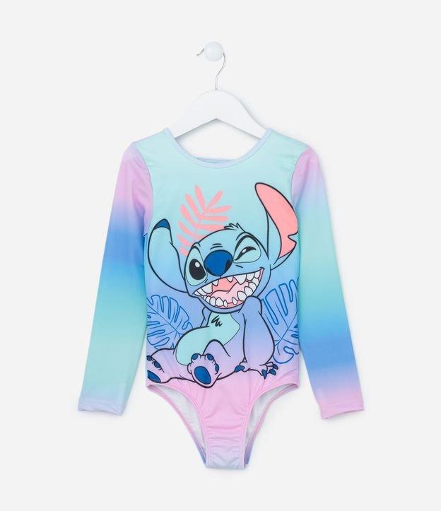 Maiô Infantil em Microfibra Estampa Stitch e com Proteção UV - Tam 6 a 14 anos - 1