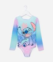 Maiô Infantil em Microfibra Estampa Stitch e com Proteção UV - Tam 6 a 14 anos - 1