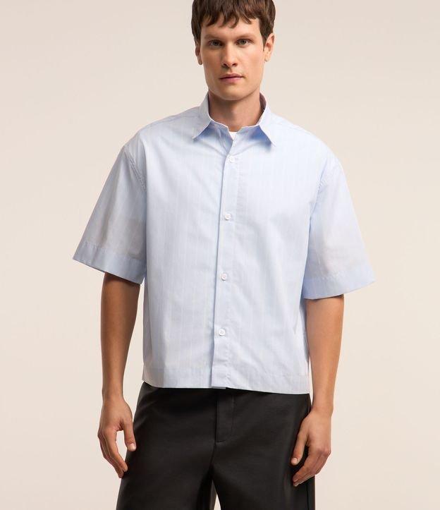 Camisa Boxy em Algodão com Estampa Listras em Fio Tinto - 2