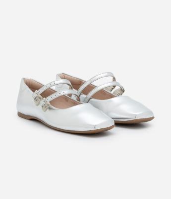 Sapatilha Infantil Metalizada com Tiras de Fivelas e Velcro - Tam 26 ao 36