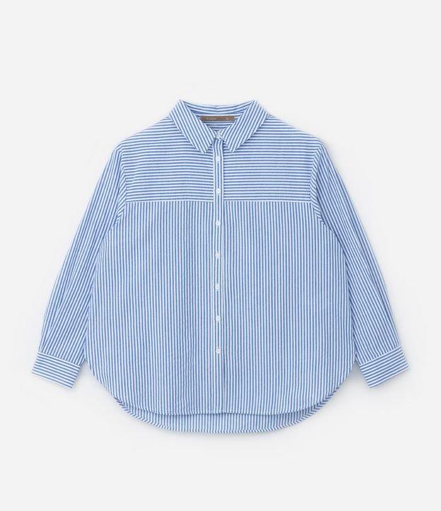 Camisa em Ana Ruga Listrada Curve & Plus Size - 2