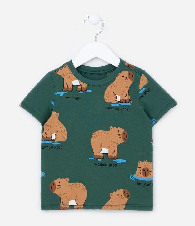 Camiseta Comfort Infantil com Estampa de Capivaras - Tam 1 a 5 anos - 2