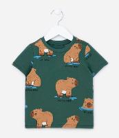 Camiseta Comfort Infantil com Estampa de Capivaras - Tam 1 a 5 anos - 2