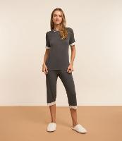 Pijama Capri em Viscose com Detalhes em Renda - 2
