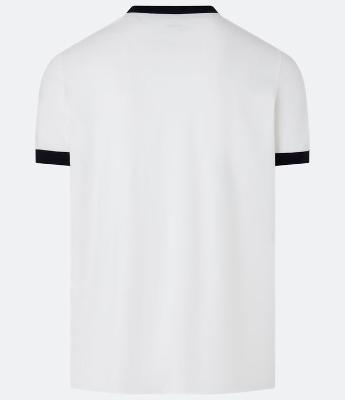 Camiseta Regular em Algodão com Listras Contrastantes