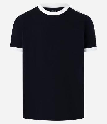 Camiseta Regular em Algodão com Listras nos Ombros