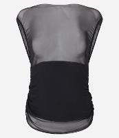 Blusa em Tule com Sobreposição e Drapeado Lateral - 1