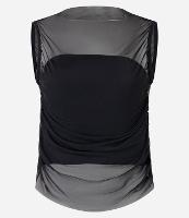 Blusa em Tule com Sobreposição e Drapeado Lateral - 2