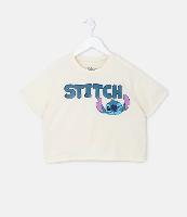 Camiseta Cropped Infantil com Estampa do Stitch - Tam 5 a 14 Anos - 1