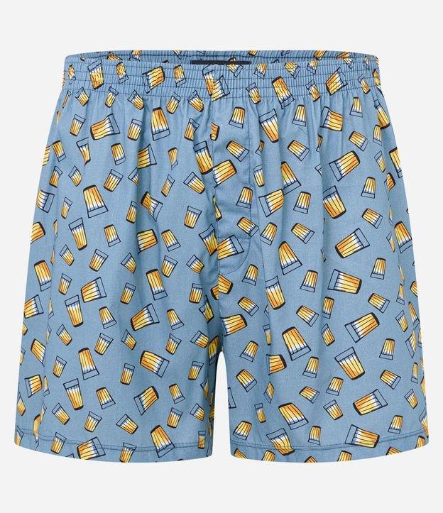 Cueca Samba Canção em Tricoline com Estampa de Cerveja - 1