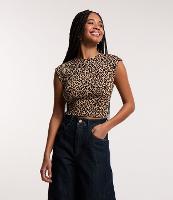 Blusa sem Manga em Ribana com Estampa Animal Print - 1