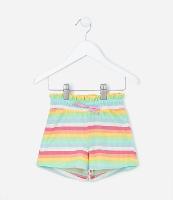Short Clochard Infantil Canelado com Estampa de Listras - Tam 1 a 5 Anos - 1
