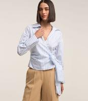 Blusa em Tricoline com Gola Lapela e Decote Transversal com Laço - 2