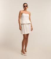 Saia em Viscose com Pregas e Detalhes em Fio Metalizado - 2