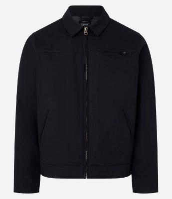 Jaqueta Trucker em Sarja com Textura e Bolsos