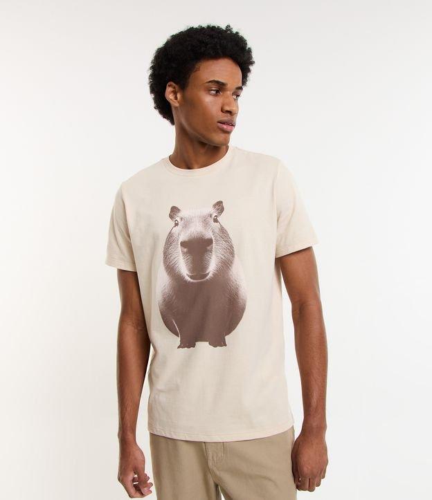 Camiseta Regular em Algodão com Estampa Capivara - 2