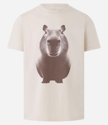 Camiseta Regular em Algodão com Estampa Capivara