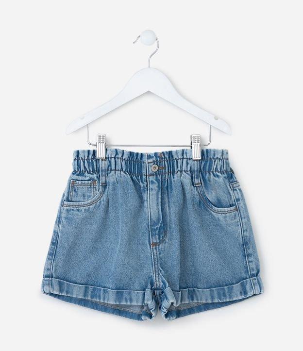 Short Clochard Infantil em Jeans com Barra Dobrada - Tam 5 a 14 Anos - 2