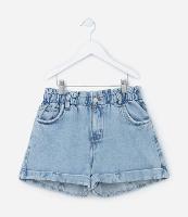 Short Clochard Infantil em Jeans com Barra Dobrada - Tam 5 a 14 Anos - 1