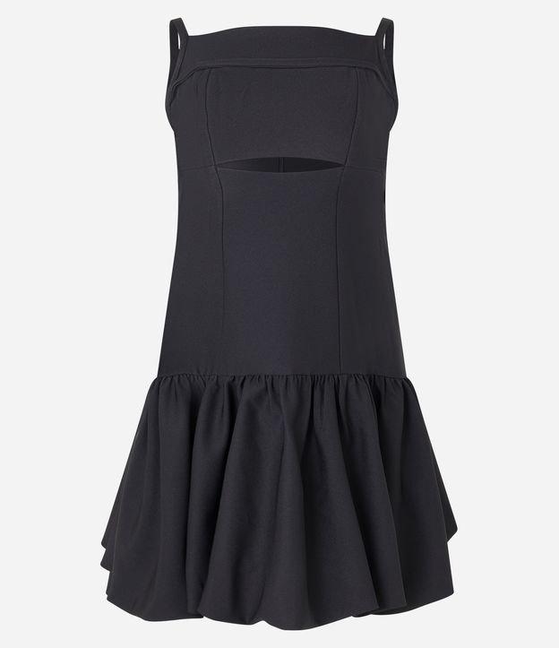 Vestido Balonê Alfaiatado com Zíper nas Costas e Saia com Volume - 1