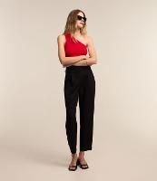 Calça Cenoura Alfaiatada com Detalhe na Lateral do Quadril - 3