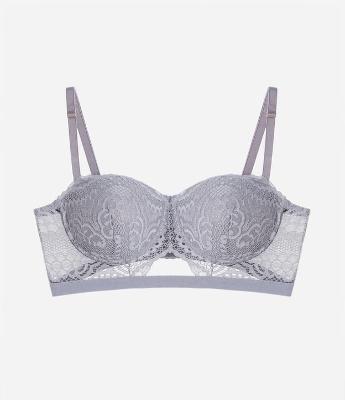 Sutiã Base em Renda Floral com Recorte Vazado