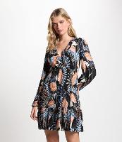 Vestido Curto Texturizado com Estampa Tucanos - 1