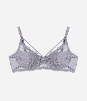 Sutiã com Bojo e Tiras em Renda Floral