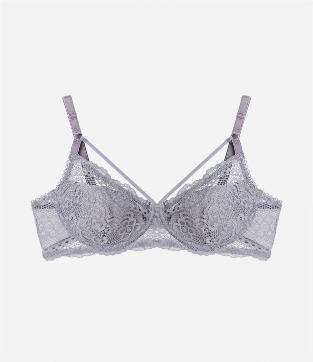 Sutiã com Bojo e Tiras em Renda Floral - 1