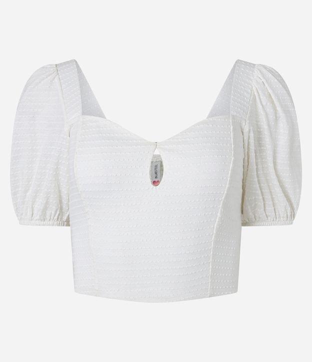 Blusa Cropped Texturizado com Gota no Busto - 1