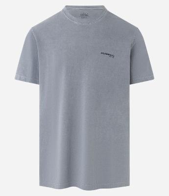 Camiseta Comfort em Algodão Estonada com Estampa Círculo