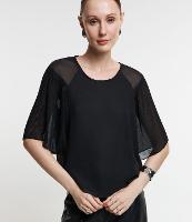 Blusa em Chiffon com Manga Ampla Texturizada - 1