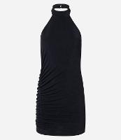 Vestido Curto com Decote Halter e Franzido Lateral - 1