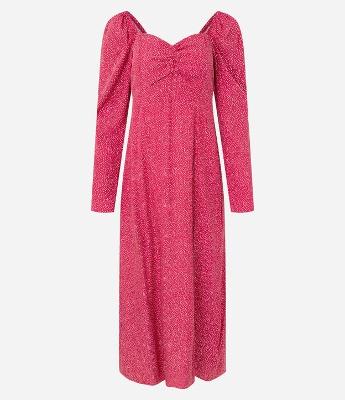 Vestido New Midi em Viscose Poá com Amarração nas Costas