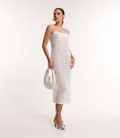 Vestido Midi em Chiffon com Textura e Transparência - 1