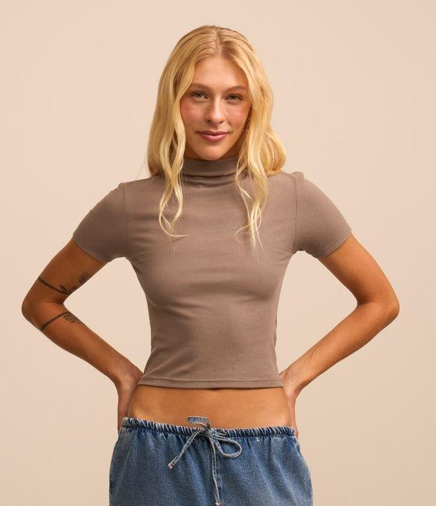 Blusa em Ribana com Golinha Alta Inteira - 3