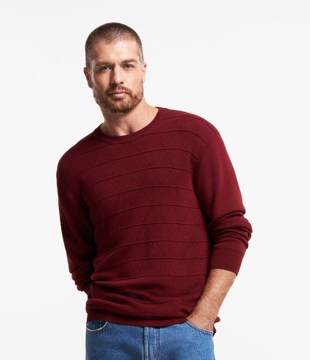 Suéter Regular em Tricô com Gola Redonda - 1