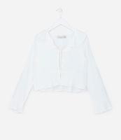 Cardigan Infantil em Viscose com Gola em Babado e Amarração - Tam 5 a 14 anos - 1