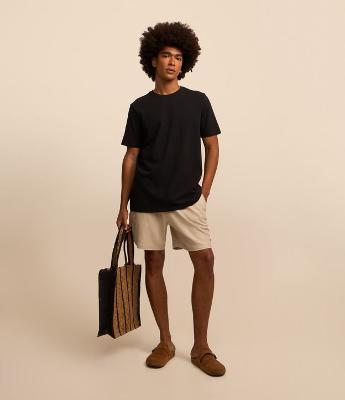 Bermuda em Tela com Cânhamo e Bolsos