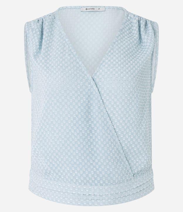 Blusa em Chiffon com Decote Transpassado e Texturas - 2