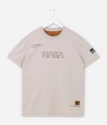 Camiseta Oversized Infantil com Estampa da NASA - Tam 5 a 14 anos