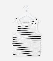 Blusa Regata Infantil Canelada com Estampa Listrada - Tam 5 a 14 anos - 1