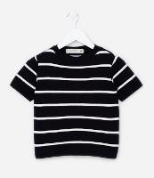 Blusa Infantil em Tricô com Listras - Tam 5 a 14 anos - 1