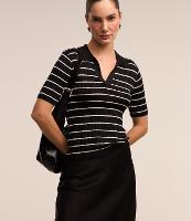 Blusa em Tricô com Estampa Listras e Detalhe em Fio Metalizado - 3