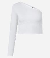 Blusa Cropped em Crepe com Um Ombro Só - 1