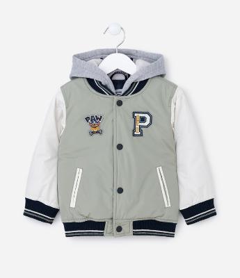 Jaqueta Bomber College com Capuz e Estampa do Patrulha Canina - Tam 1 a 5 anos