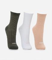 Kit 03 Meia Cano Médio em Algodão com Textura Canelada Puma - 1