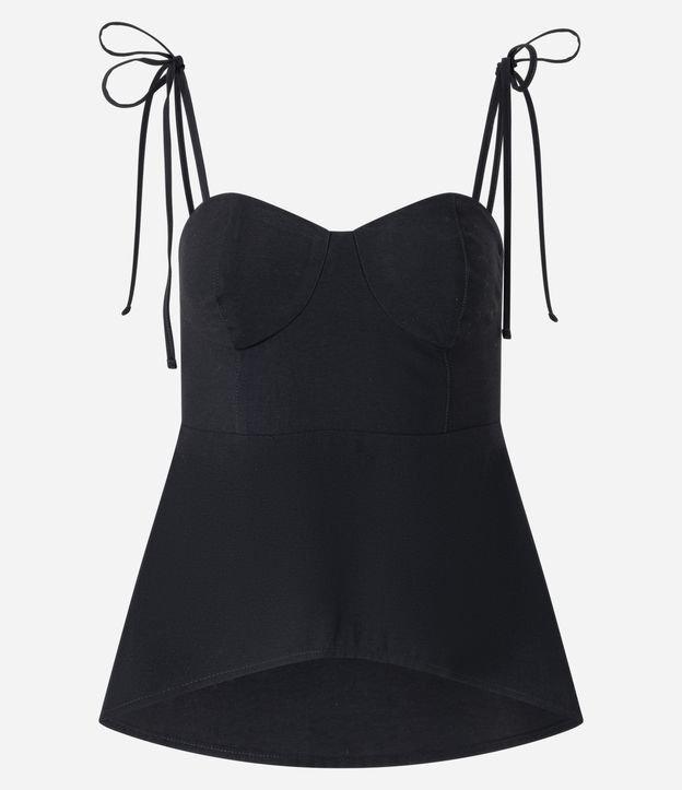 Blusa em Viscose Alfaiatada com Recortes e Amarração nas Alças - 2