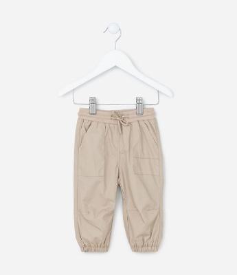 Calça Jogger Infantil em Sarja - Tam 0 a 18 meses