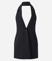 Colete Alongado em Crepe Frente Única com Botão - 1